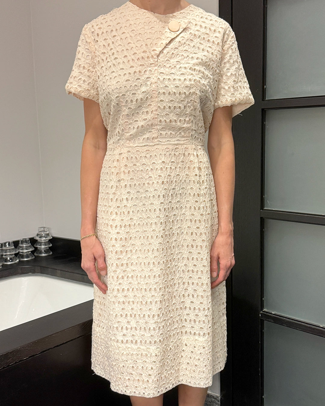 Vintage 1960s Eyelet Cotton Dress