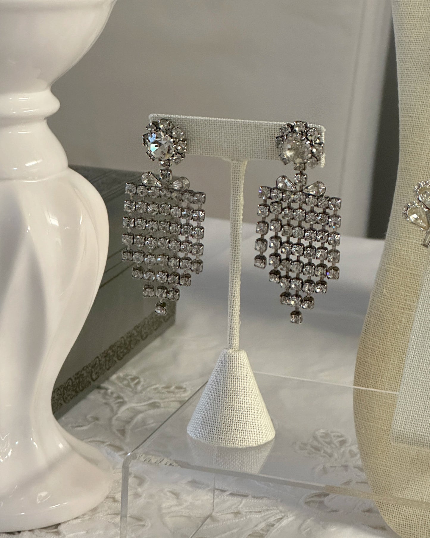 Vintage Diamanté Chandelier Earrings