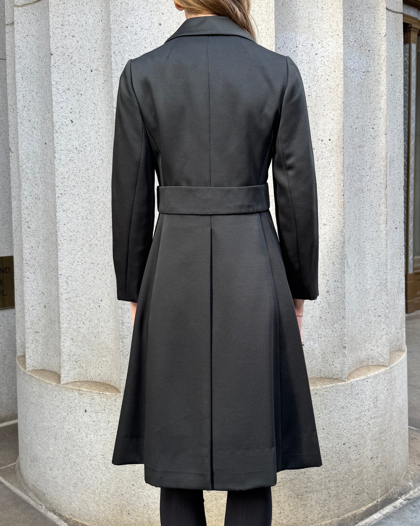 Vintage 1960s Silk Wool Coat with Custom Enamel Buttons and Contrasting Lining