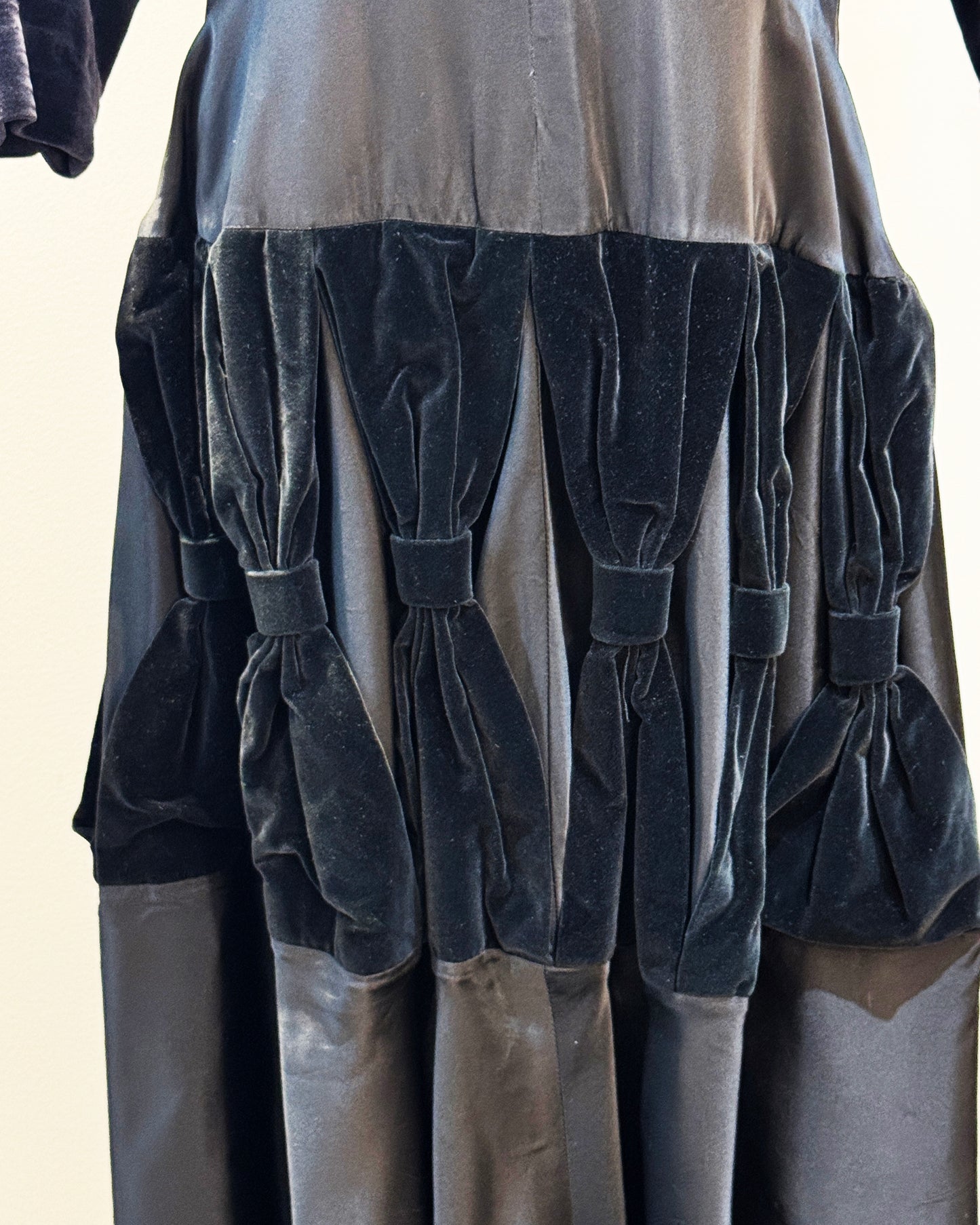 Vintage 1950s Velvet Dress with Oversized Bow Details