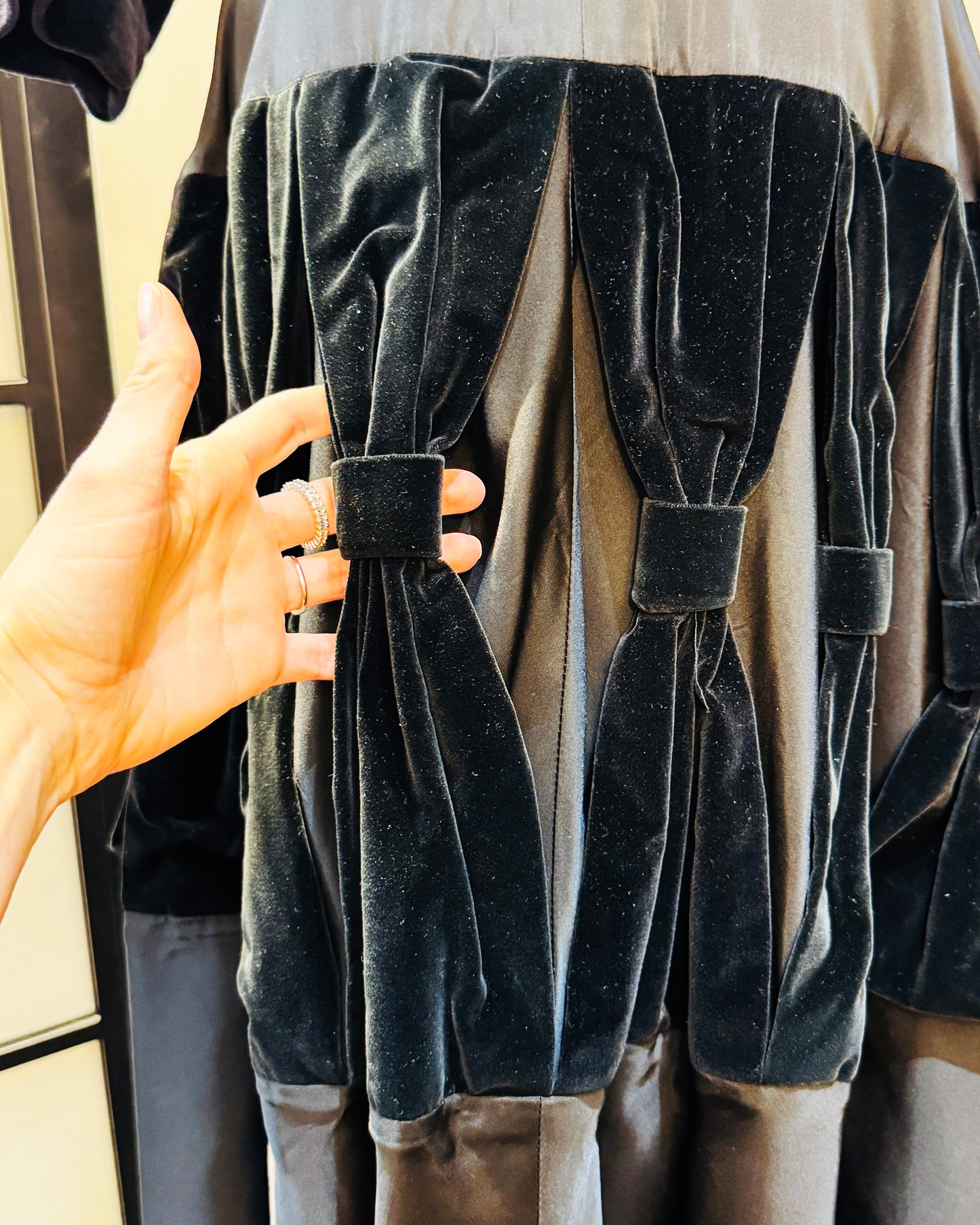 Vintage 1950s Velvet Dress with Oversized Bow Details