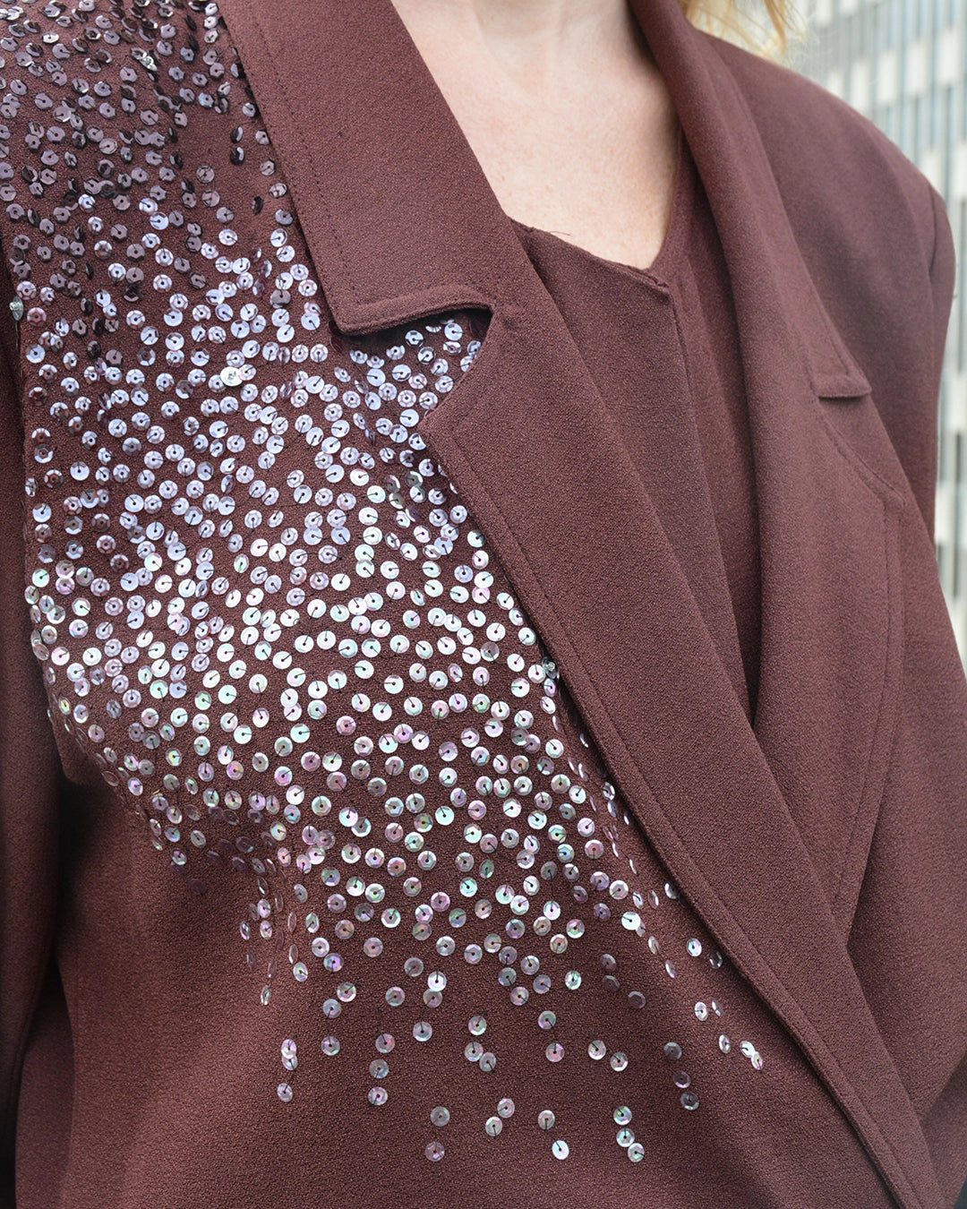 Italian Vintage Embellished Wool Blazer Dress