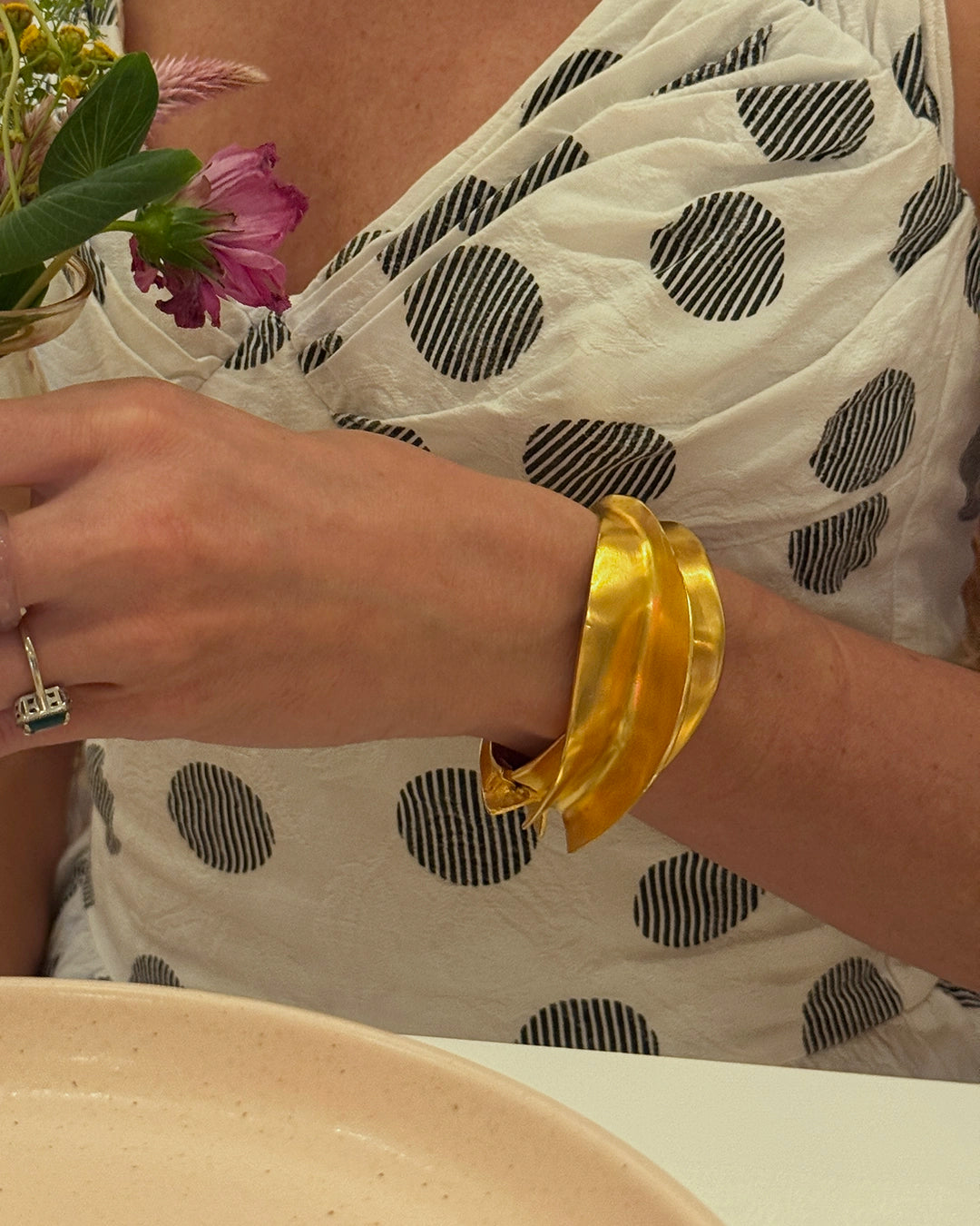 Kenneth Lane Sculptural Gold Cuff