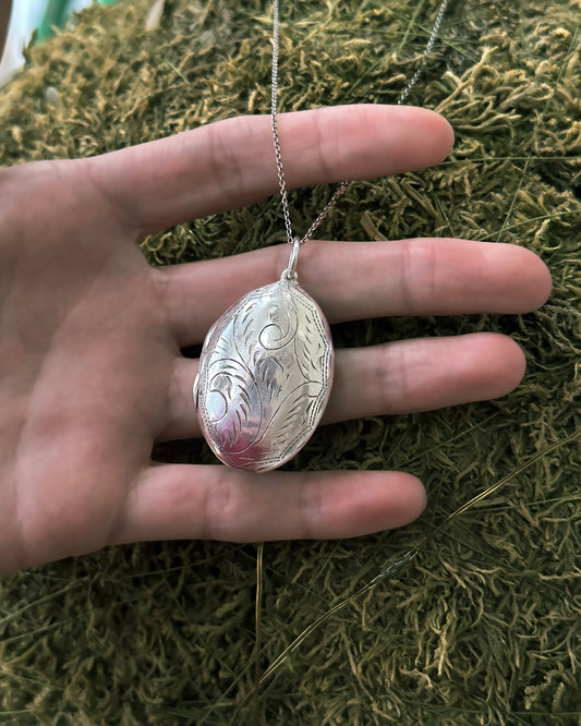 Large Antique Sterling Silver Locket