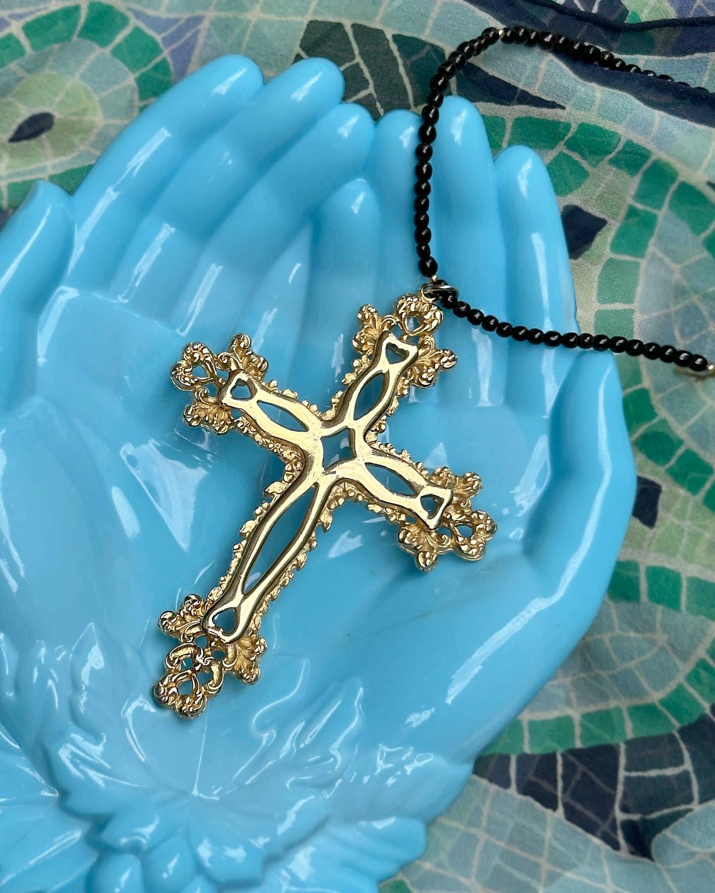 Vintage Large Gold Baroque Cross