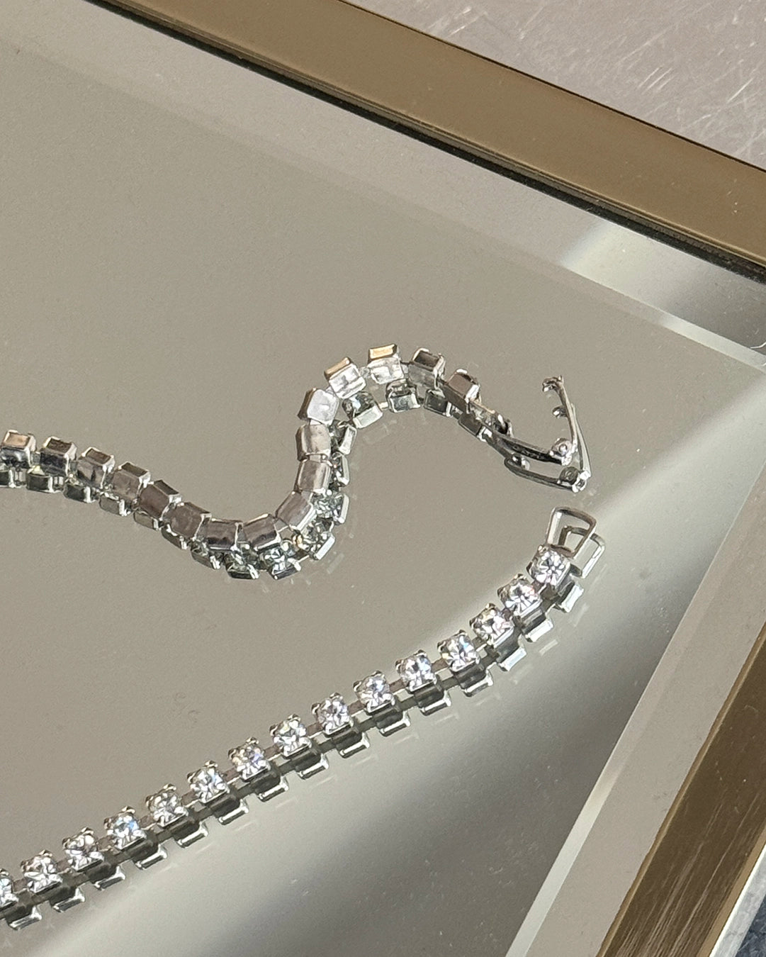Signed Vintage 1940s Diamanté Choker Necklace