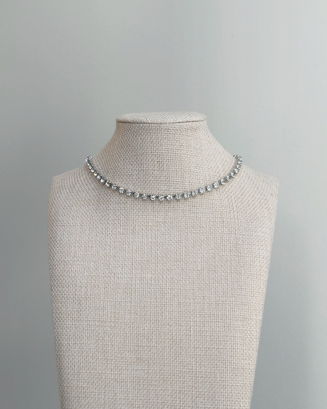 Signed Vintage 1940s Diamanté Choker Necklace