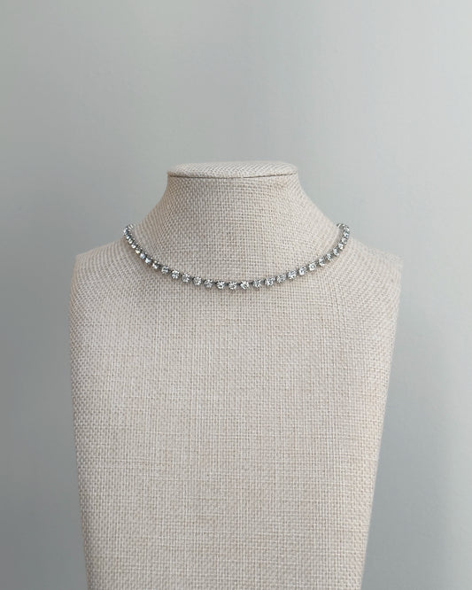 Signed Vintage 1940s Diamanté Choker Necklace