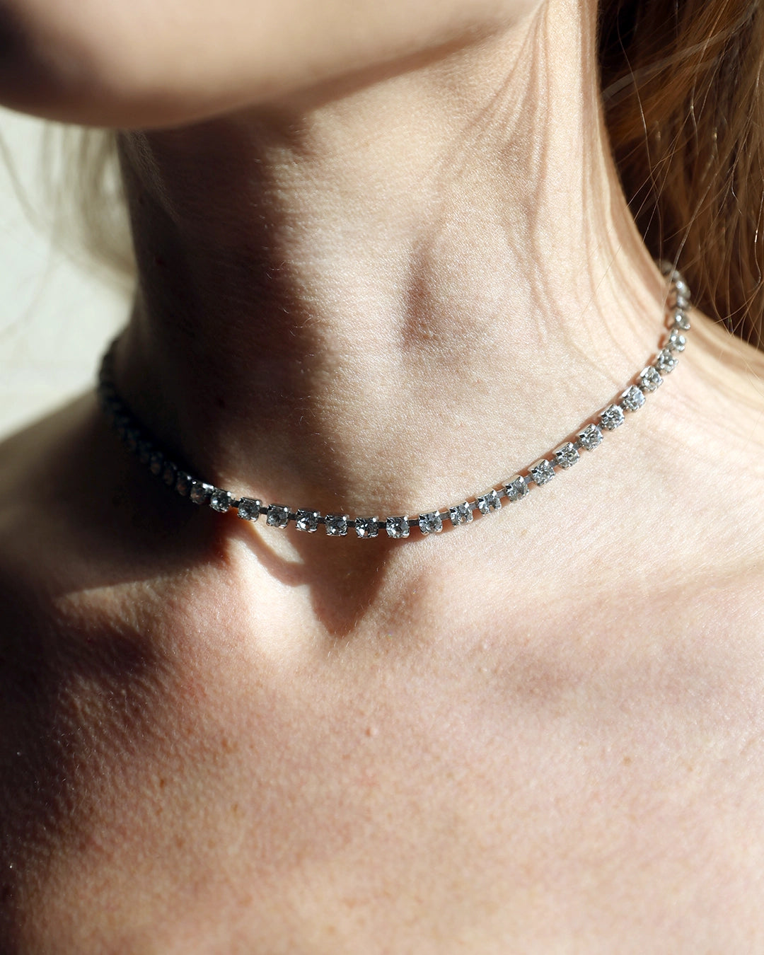 Signed Vintage 1940s Diamanté Choker Necklace