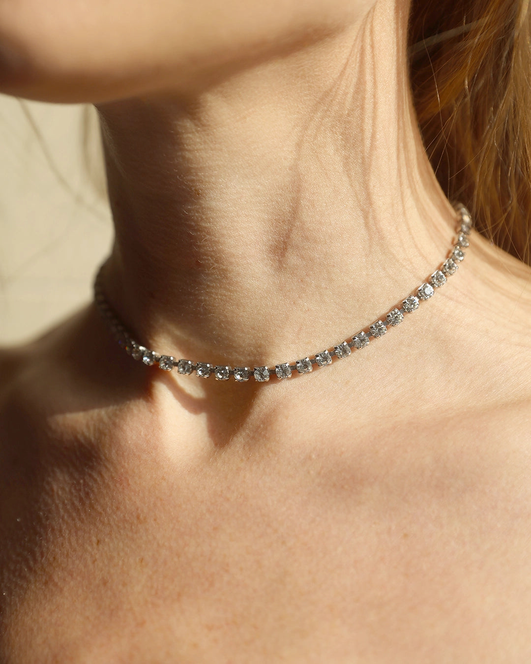 Signed Vintage 1940s Diamanté Choker Necklace