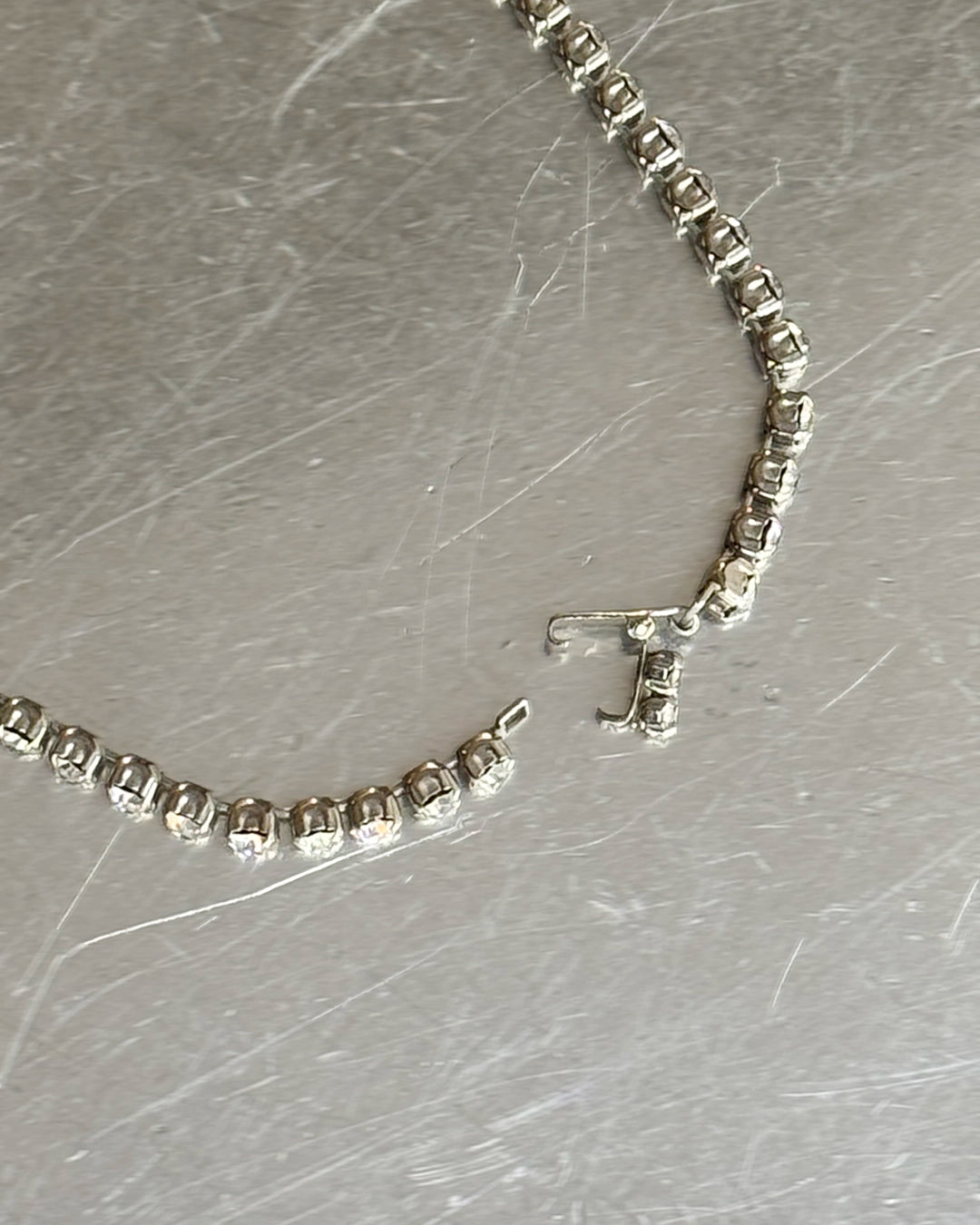 Signed Vintage 1950s Marquise-Cut Diamanté Necklace