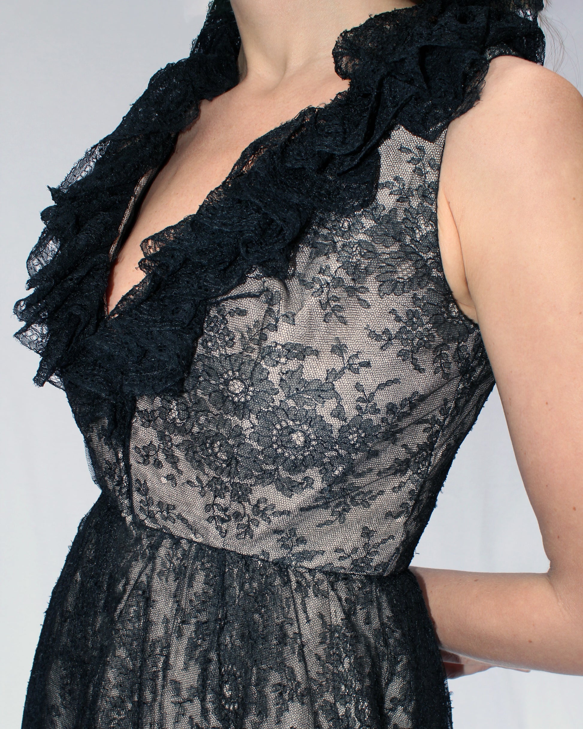 Vintage 1960s Black Lace Cocktail Dress, Attributed to Givenchy Very Breezy Vintage 1960s Black Lace Cocktail Dress, Attributed to Givenchy Very Breezy