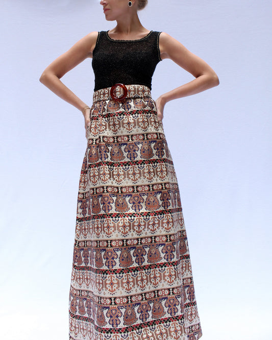 1960s Metallic Brocade Maxiskirt