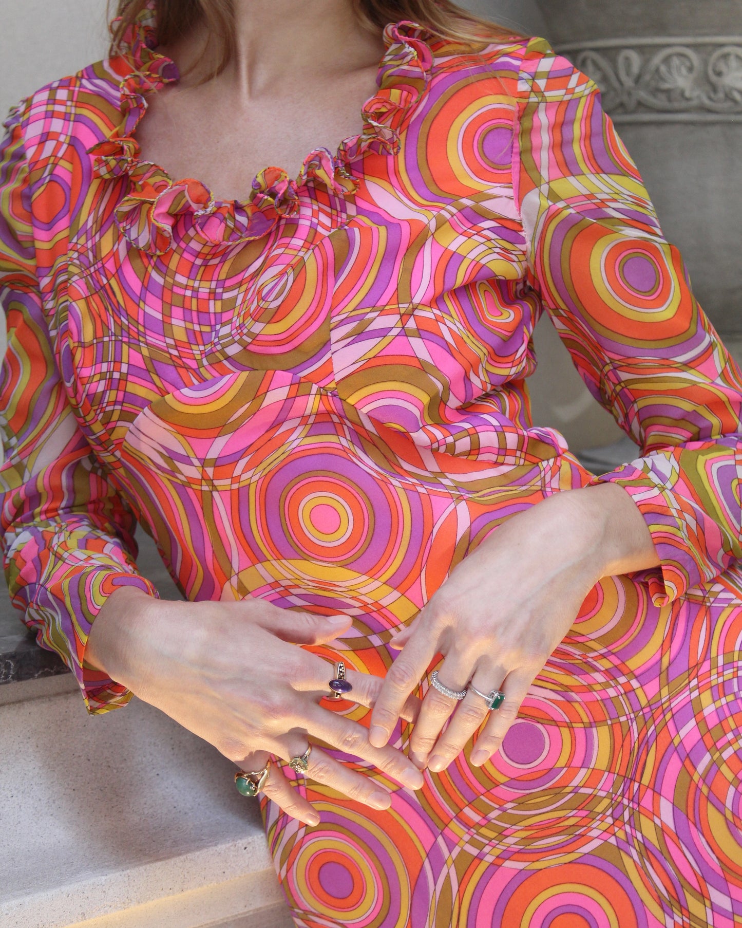 VINTAGE 1960s PSYCHEDELIC MAXIDRESS