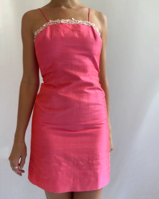 Vintage 1960s Silk Mini Wiggle Dress