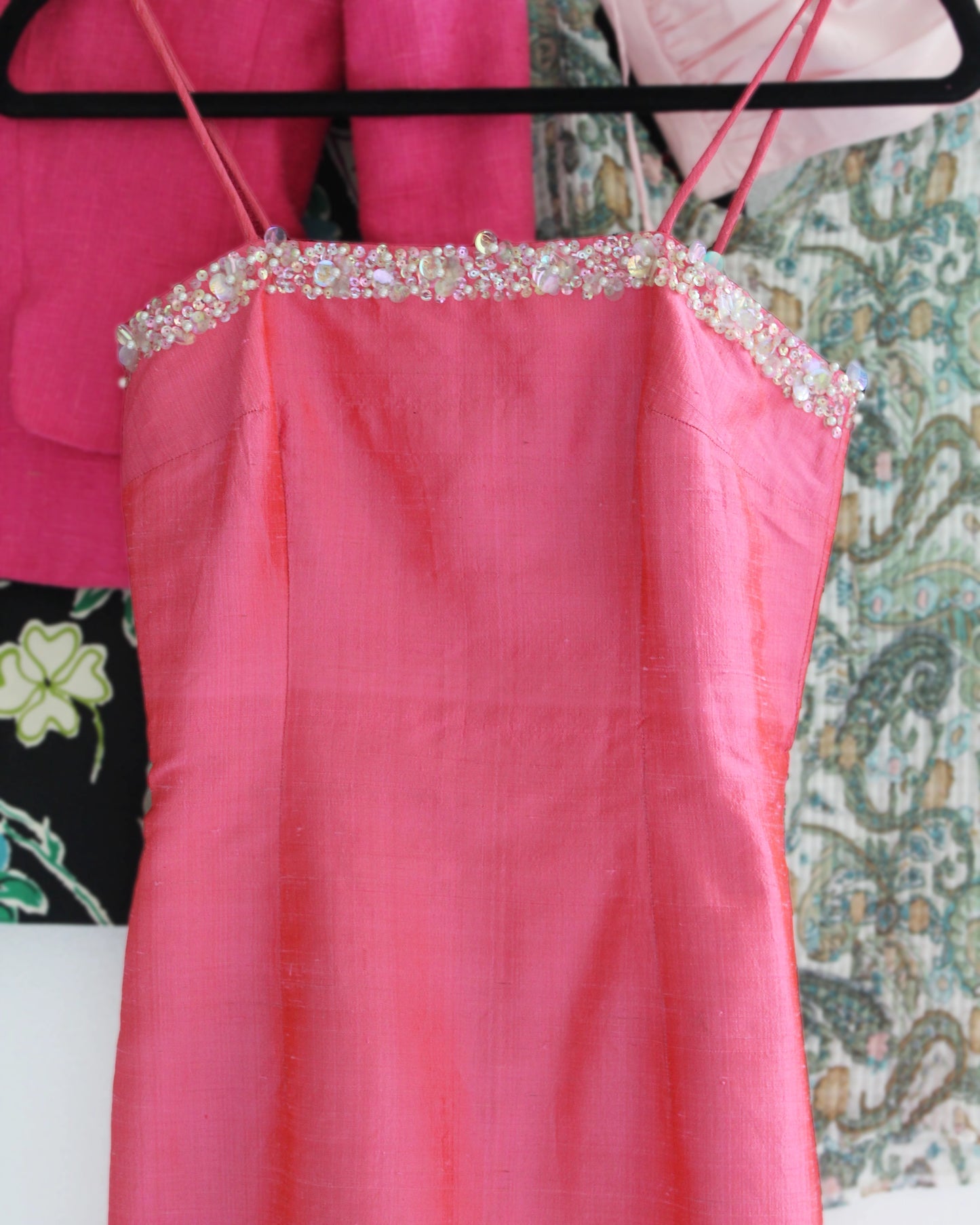 Vintage 1960s Silk Mini Wiggle Dress