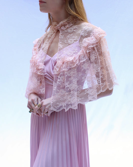 Vintage 1970s Accordion-Pleated Jersey Gown