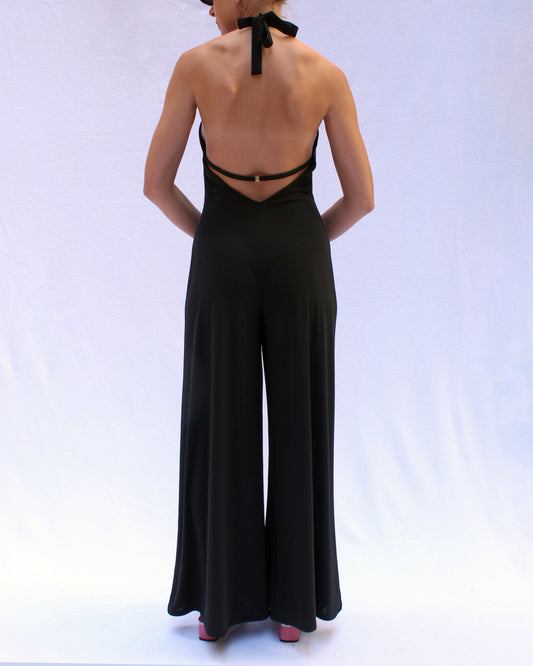 Vintage Black Halter Jumpsuit