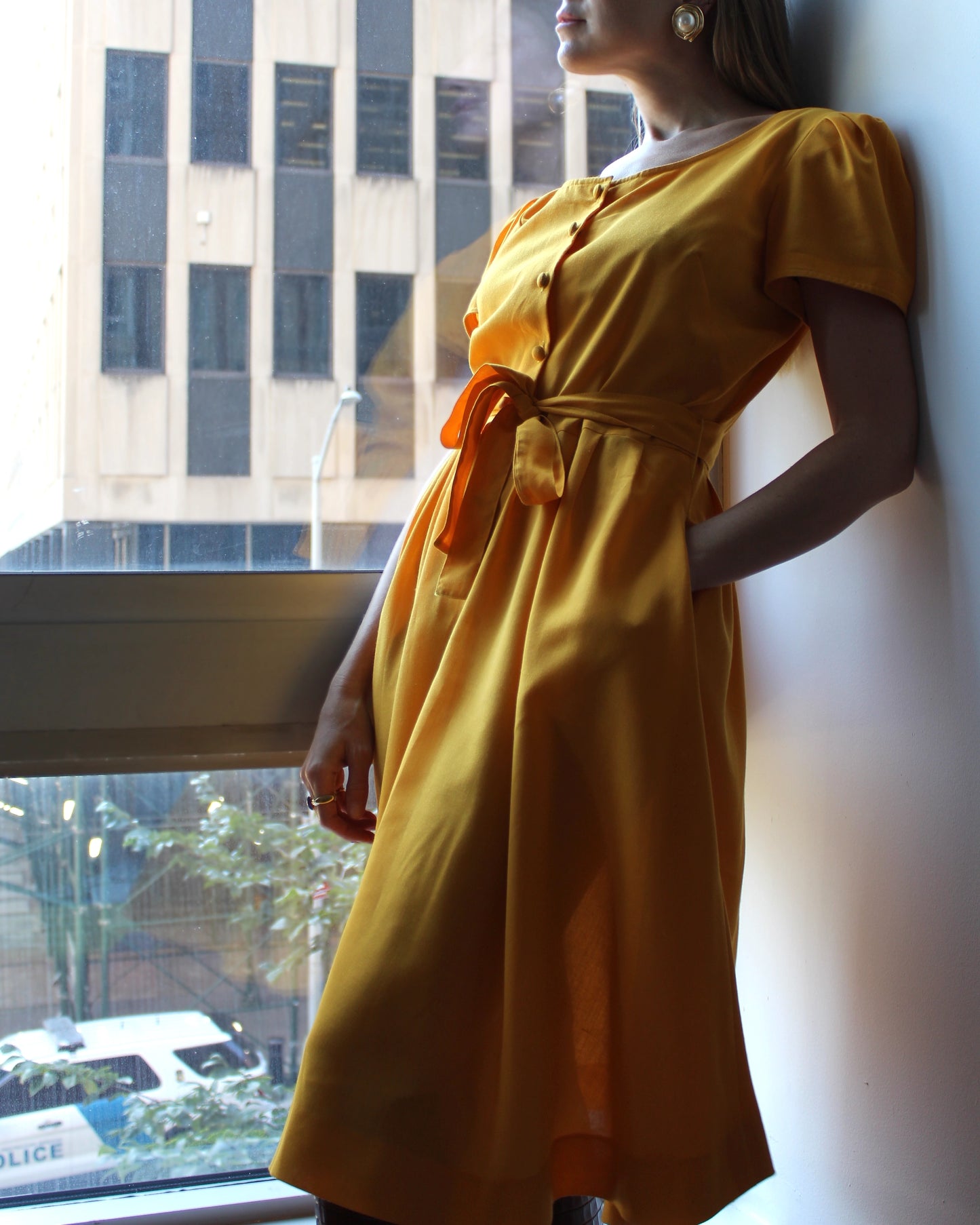 Vintage Cacharel Marigold Shirtwaist Dress