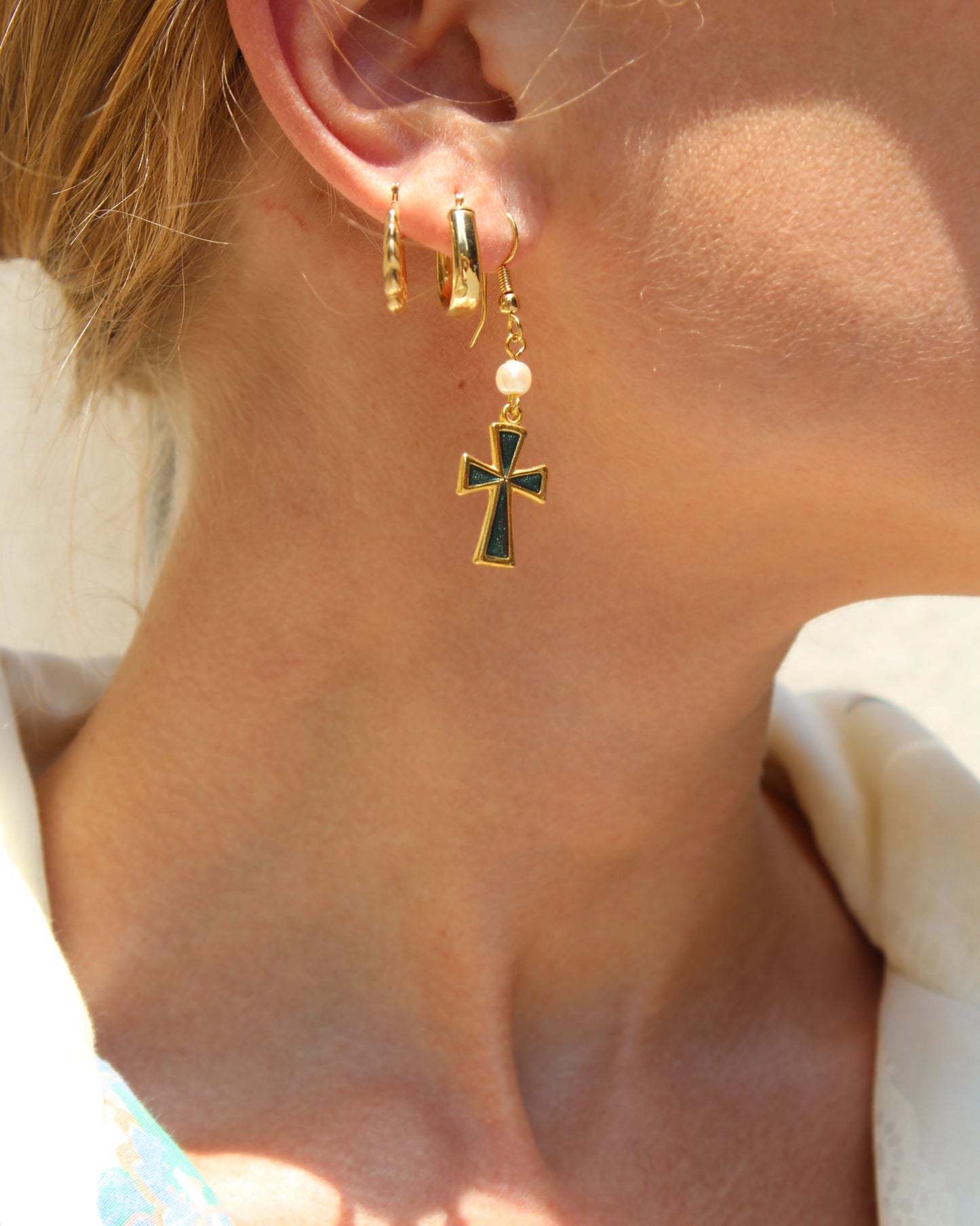 Vintage Cross Dangle Earrings