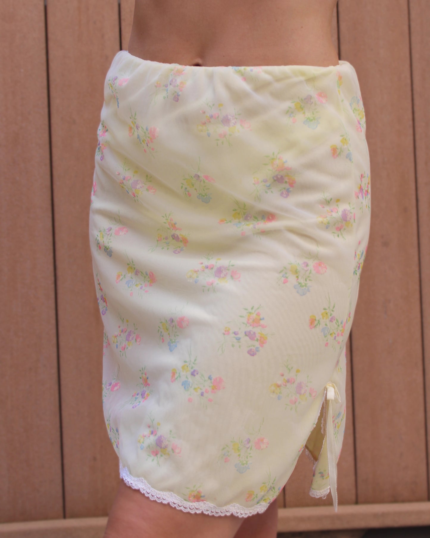 Vintage Romantic Floral Slip Skirt