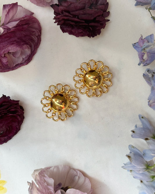 Vintage Gold Sun Earrings