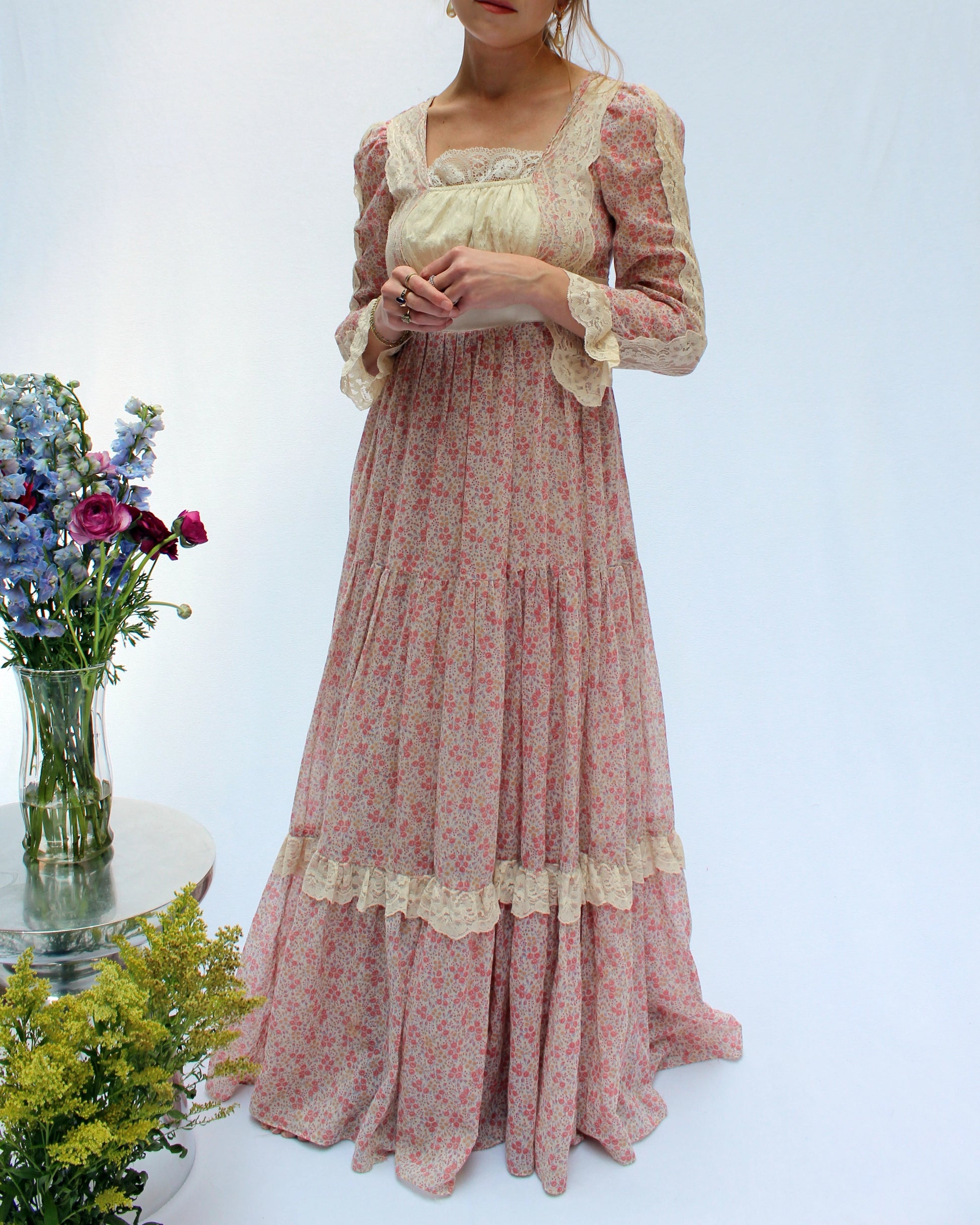 Vintage Gunne Sax Long Sleeve Floral Maxidress Very Breezy Vintage Gunne Sax Long Sleeve Floral Maxidress Very Breezy