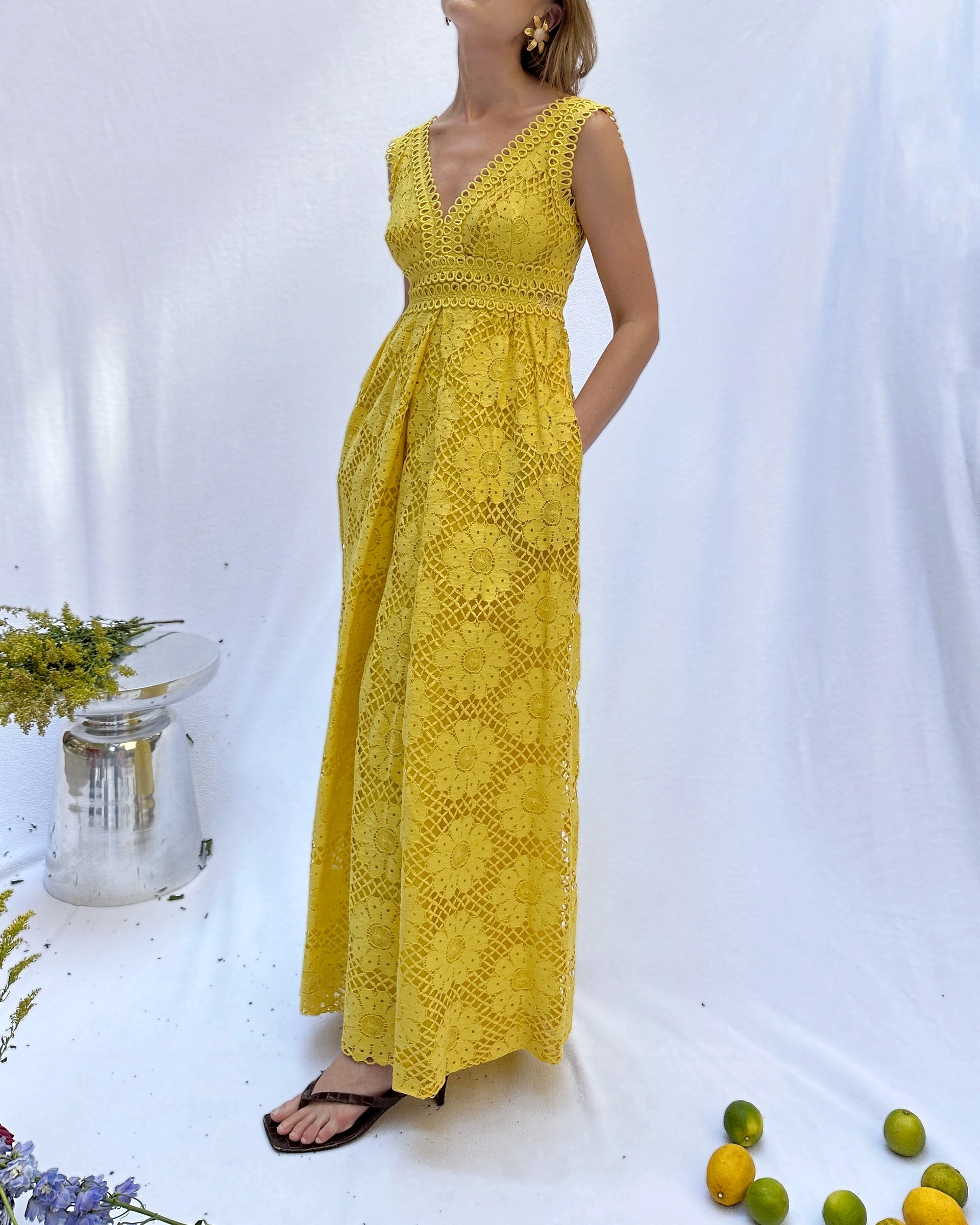 valentino yellow lace dress Valentino Yellow and Pink Lace Dress Loop Generation