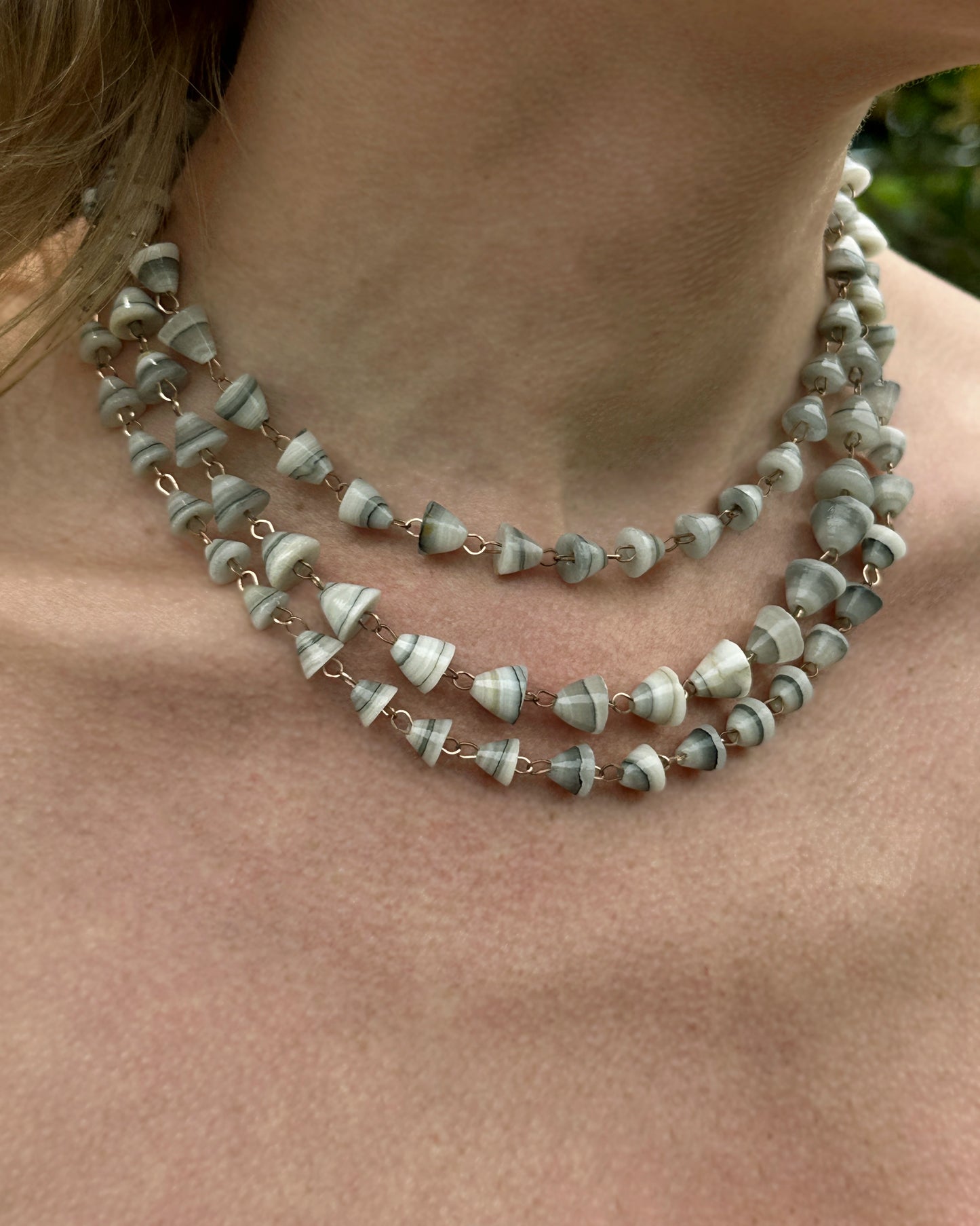 Vintage Agate Gemstone Bead Necklace