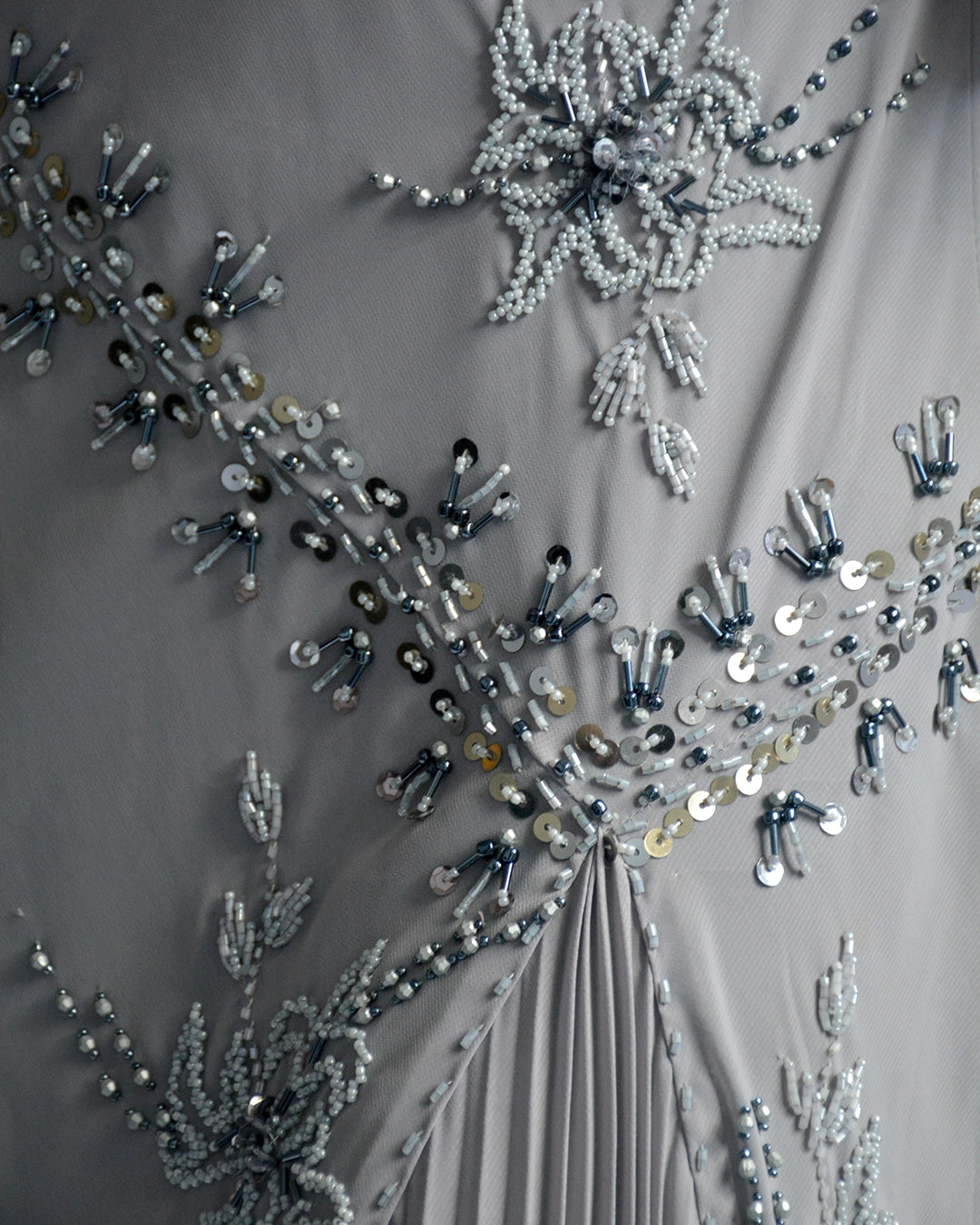 Vintage 1920s-Style Beaded Chiffon Gown