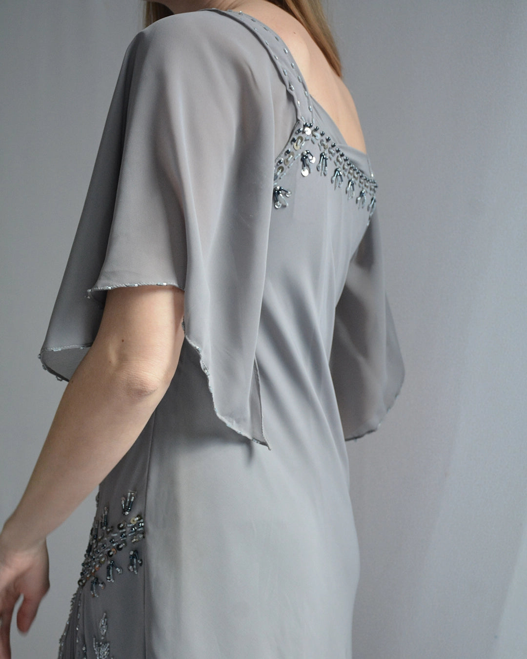 Vintage 1920s-Style Beaded Chiffon Gown Very Breezy Vintage 1920s-Style Beaded Chiffon Gown Very Breezy
