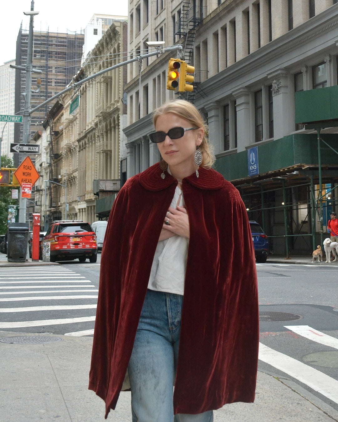 Vintage 1930s Red Velvet Cape