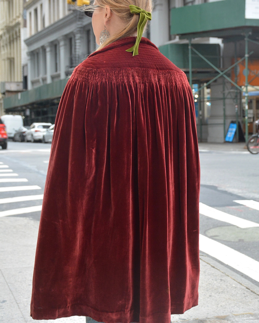 Vintage 1930s Red Velvet Cape