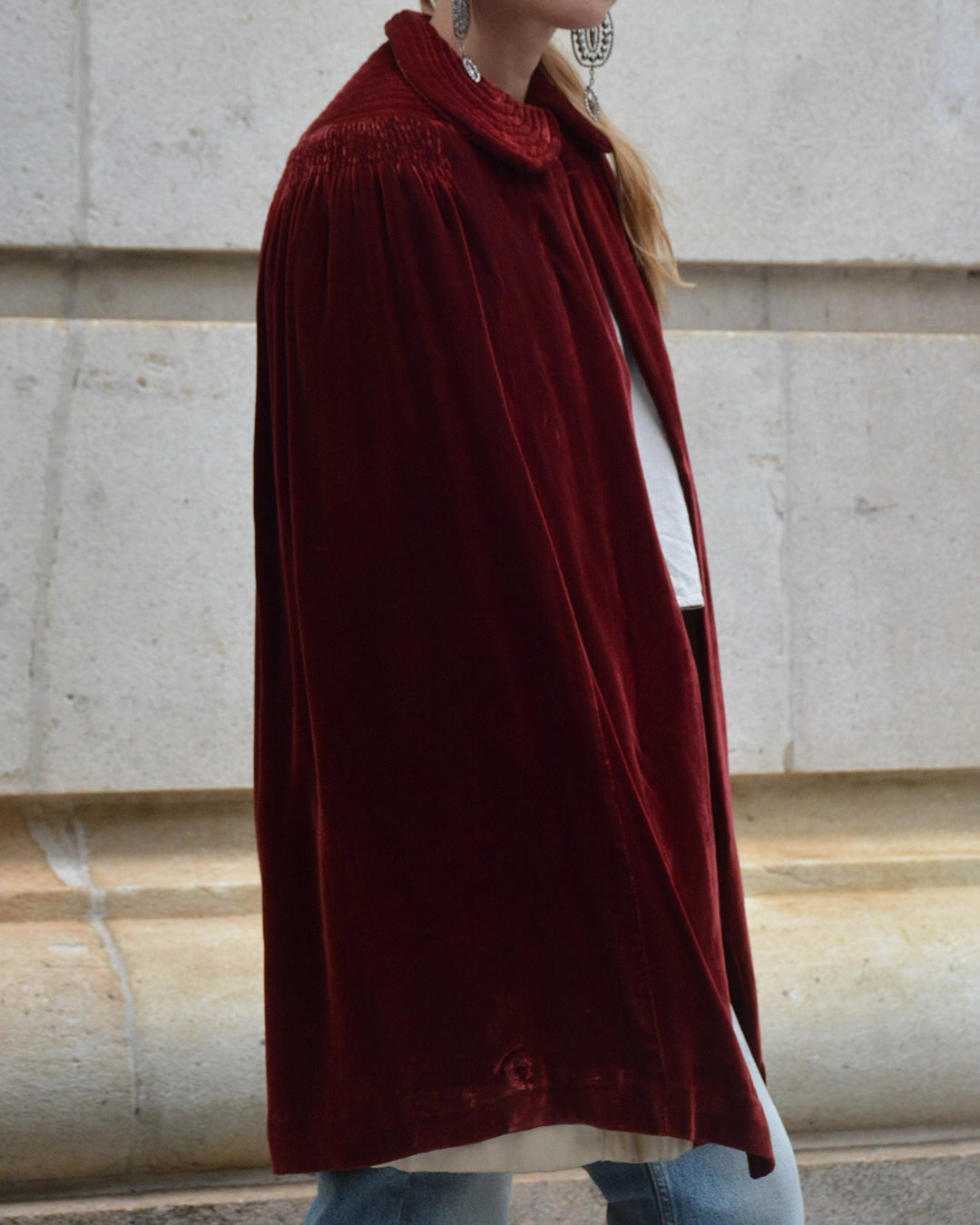 Vintage 1930s Red Velvet Cape