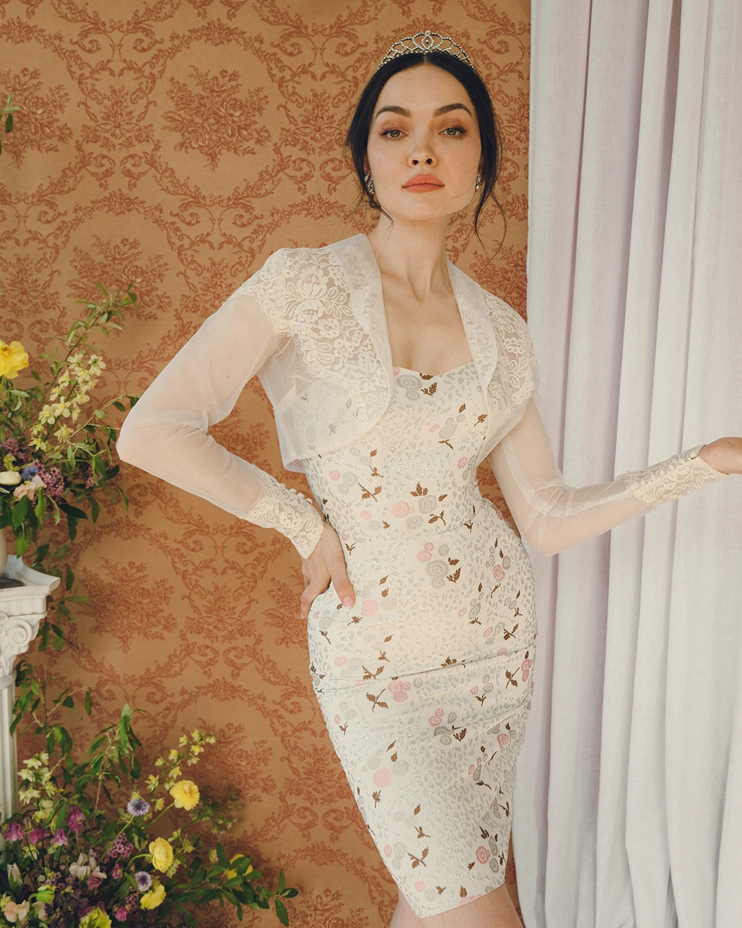 Vintage 1940s Ivory Tulle And Lace Bolero