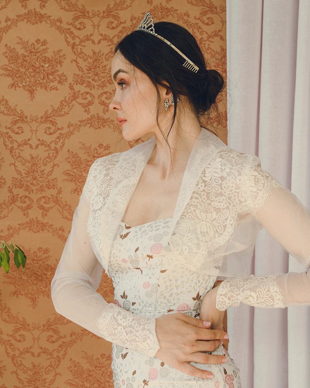 Vintage 1940s Ivory Tulle And Lace Bolero