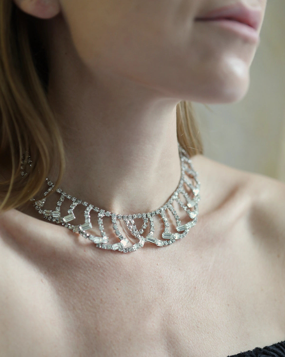 Vintage 1950s Diamanté Collar Necklace