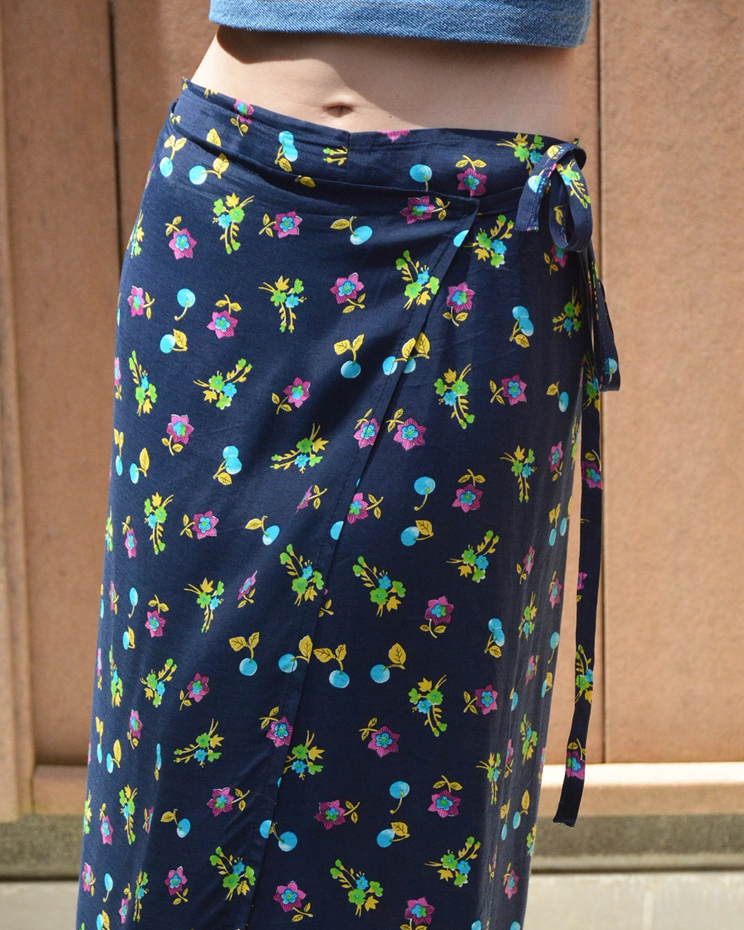 Vintage 90s Floral Printed Wrap Skirt
