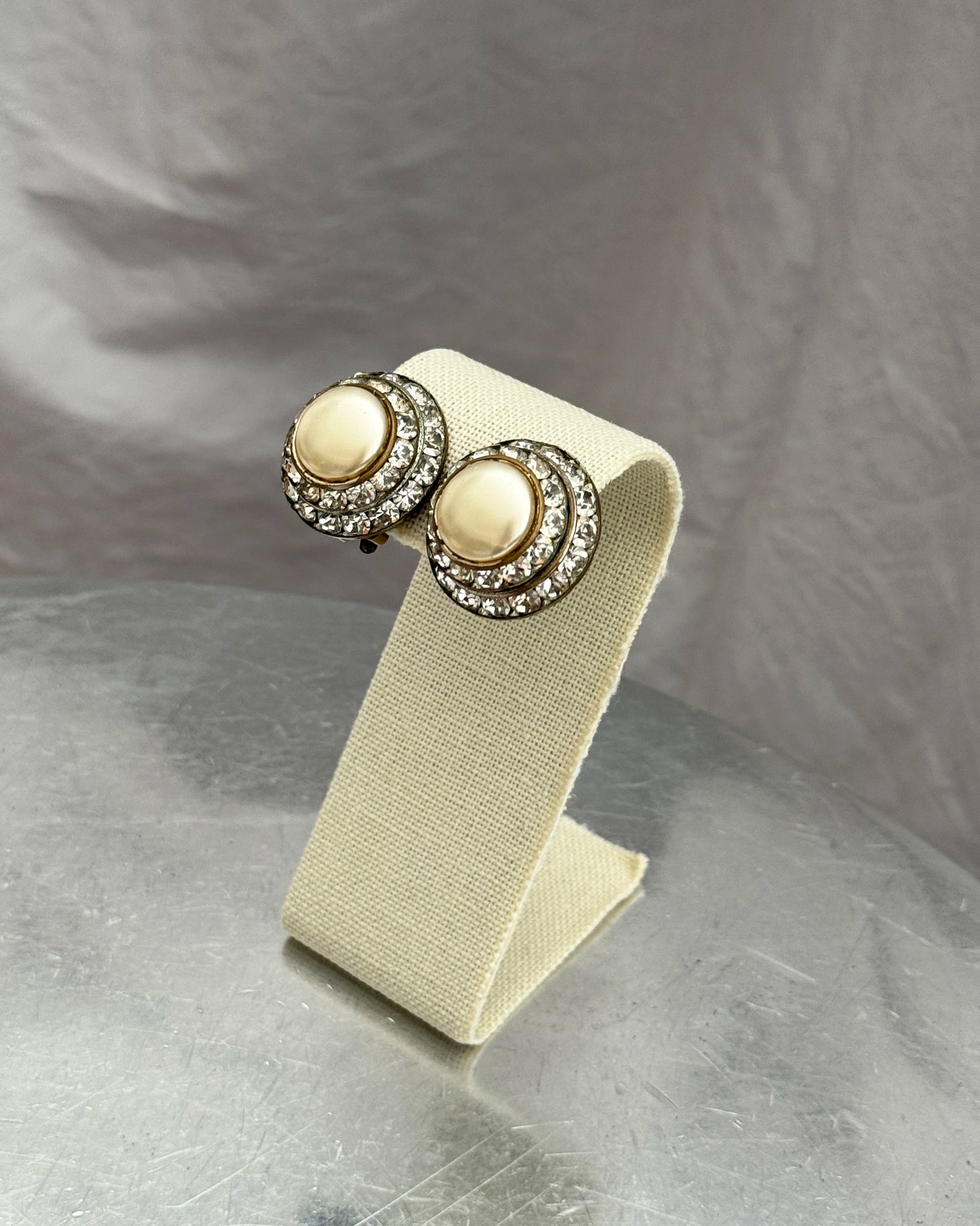 Vintage Art Deco Pearl Stud Earrings