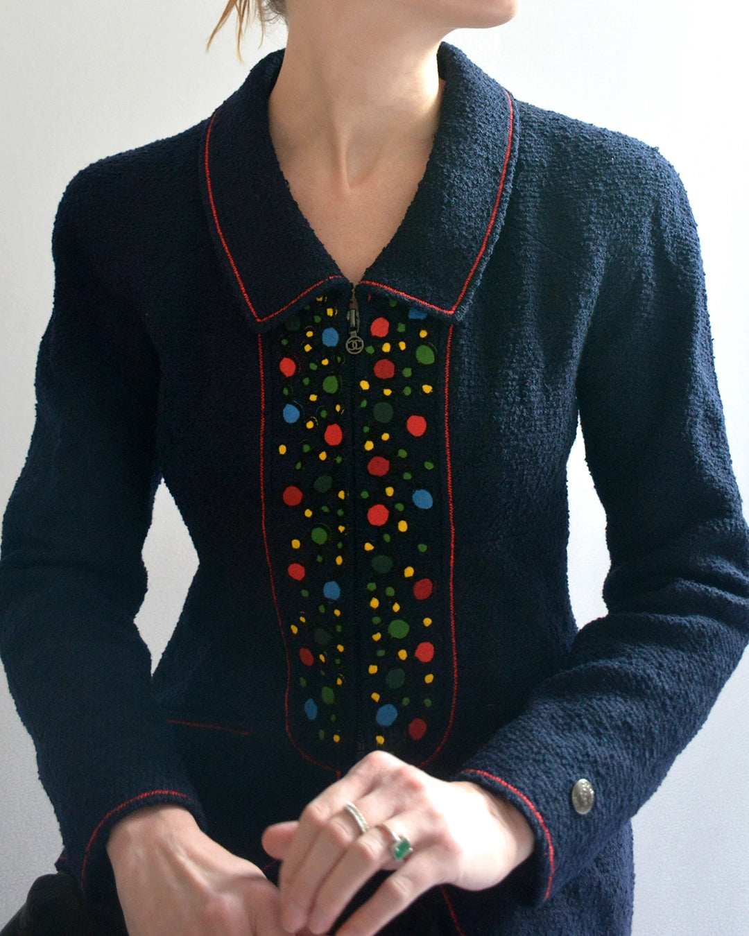 Vintage Chanel Fall 1997 Runway Embroidered Bouclé Jacket