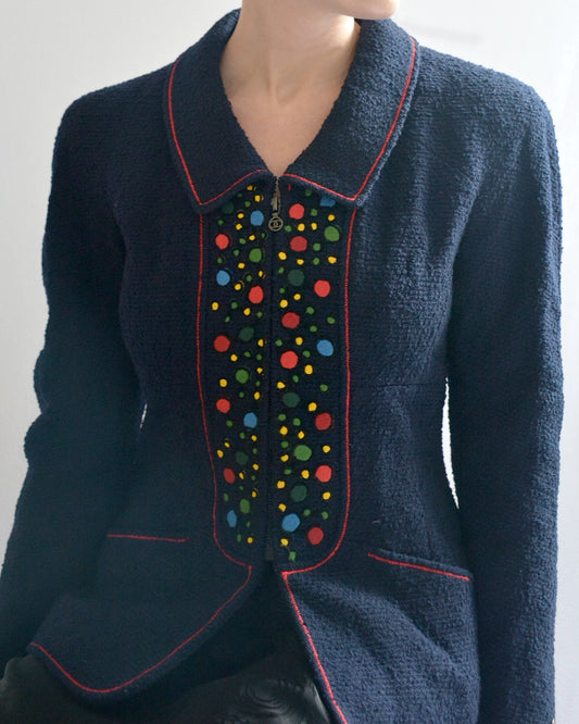 VINTAGE CHANEL FALL 1997 RUNWAY EMBROIDERED BOUCLÉ JACKET