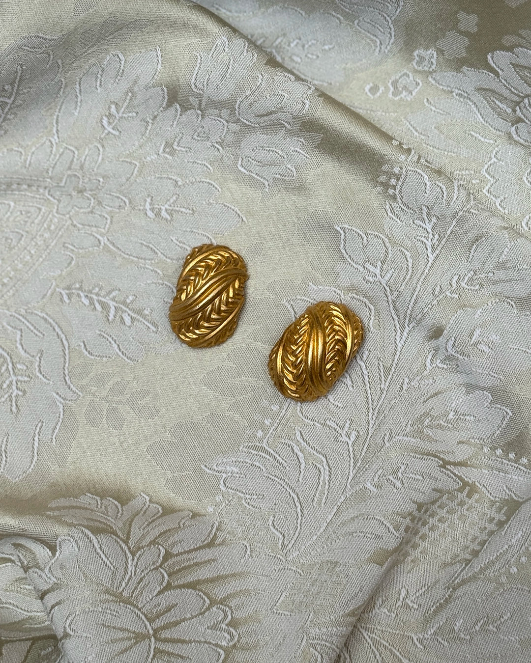 Vintage Chunky Gold Half Hoop Earrings