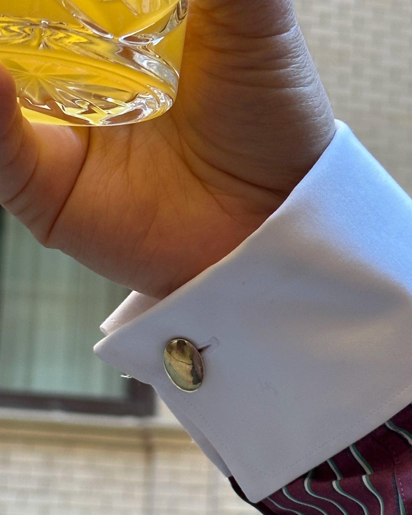 Vintage English Wine Bottle Cufflinks, Enameled Sterling Silver