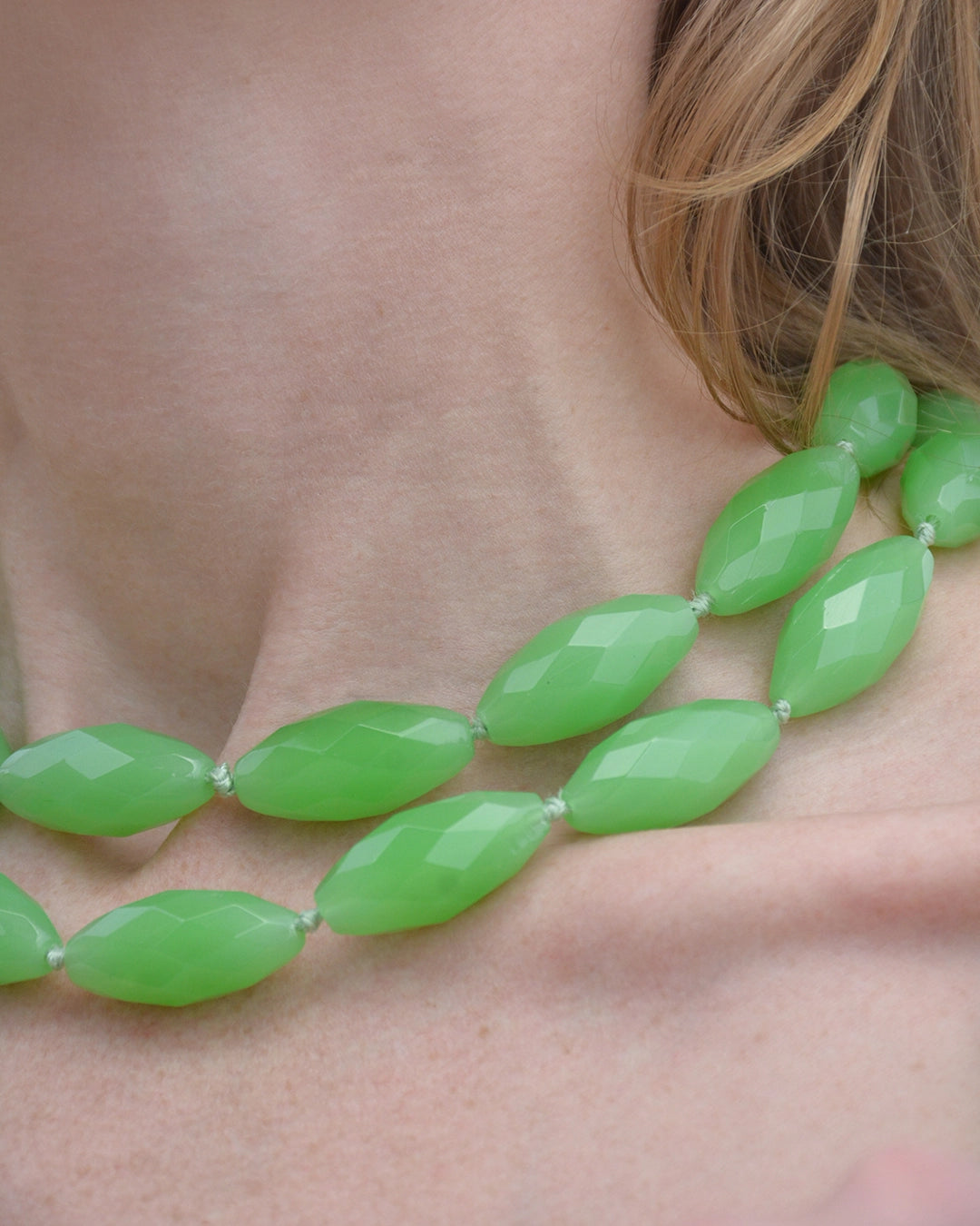 Vintage Jade Faceted-Crystal Bead Necklace
