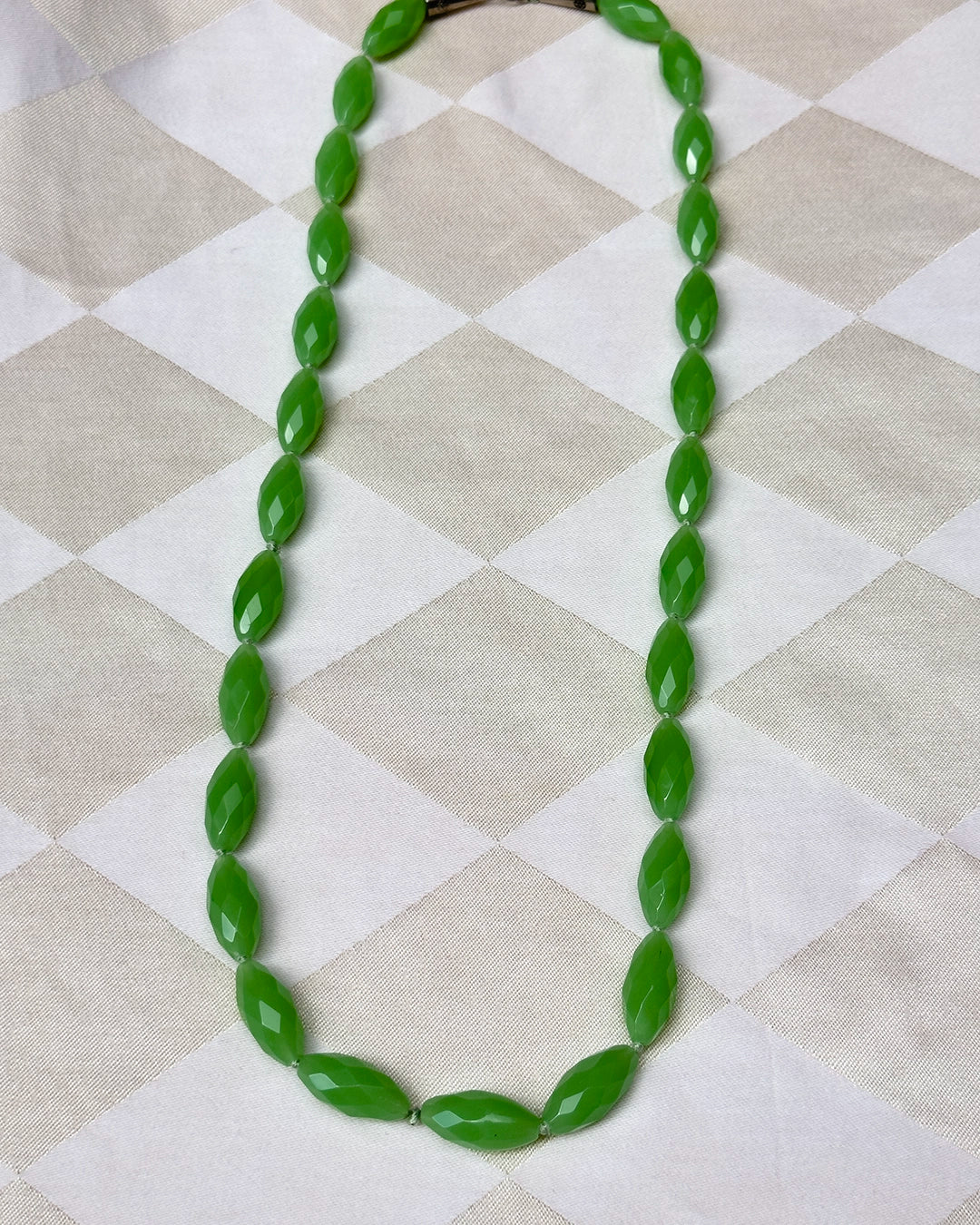 Vintage Jade Faceted-Crystal Bead Necklace