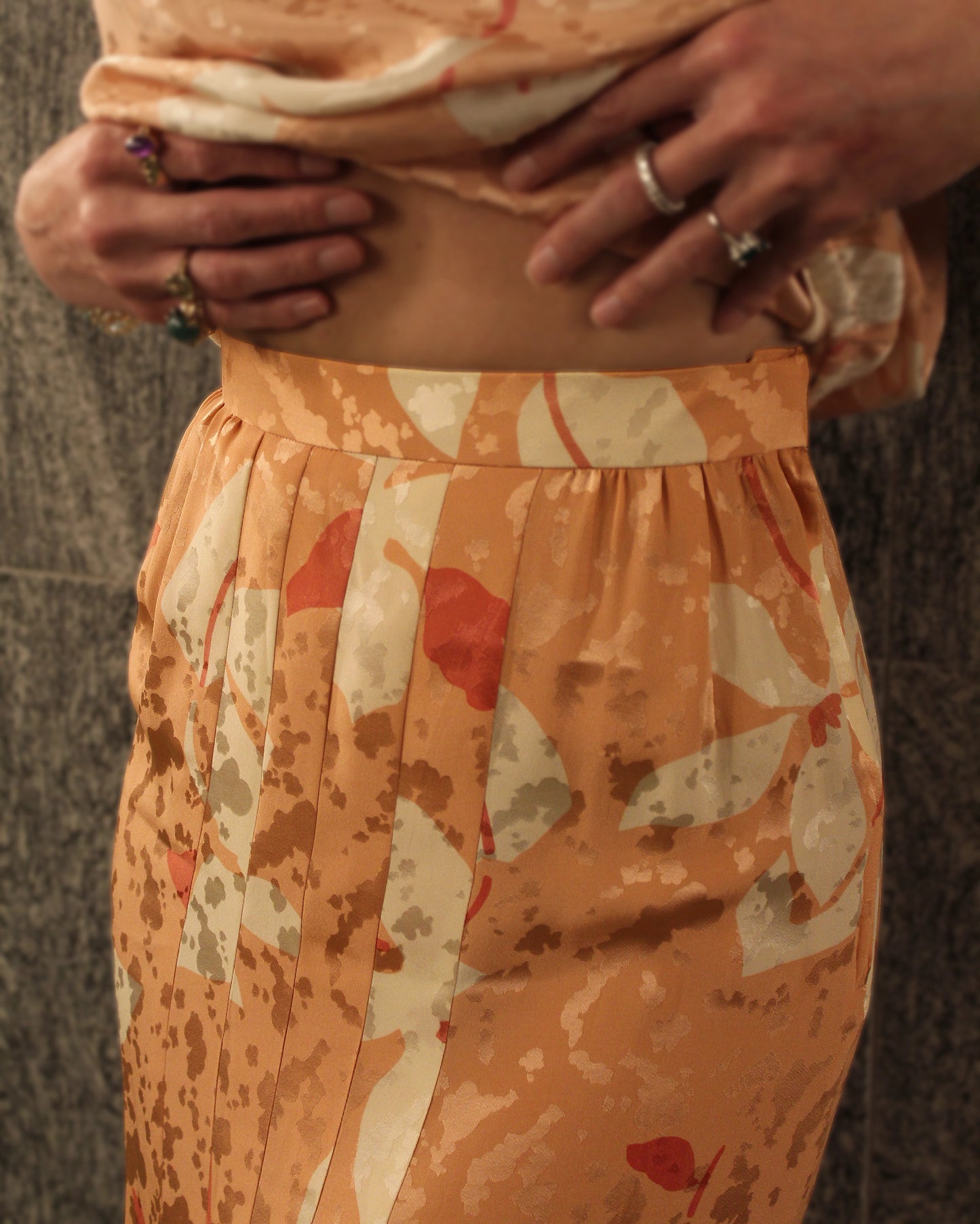 Vintage Oscar De La Renta Silk Skirt Set