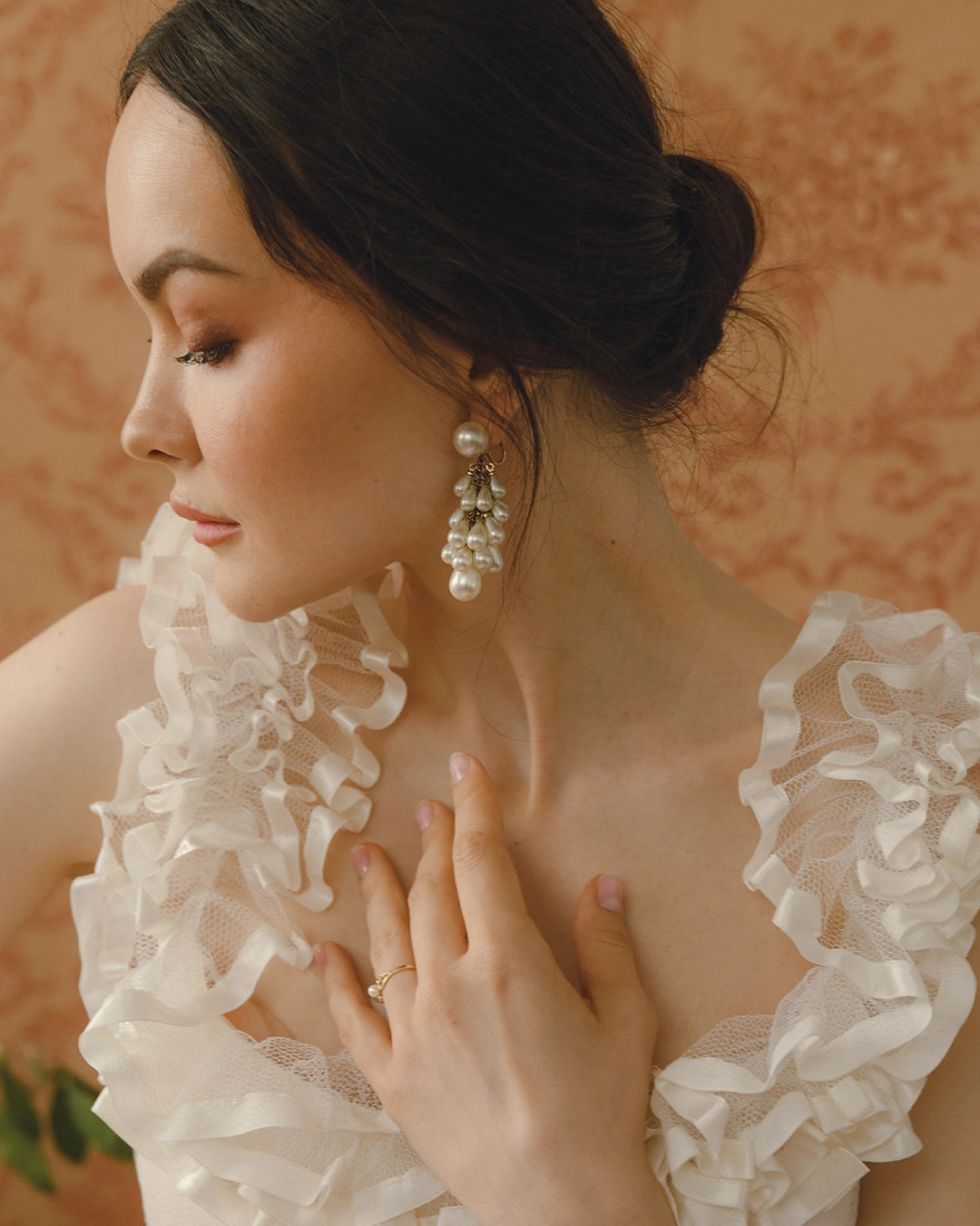 Vintage Teardrop Pearl Cascade Tassel Earrings