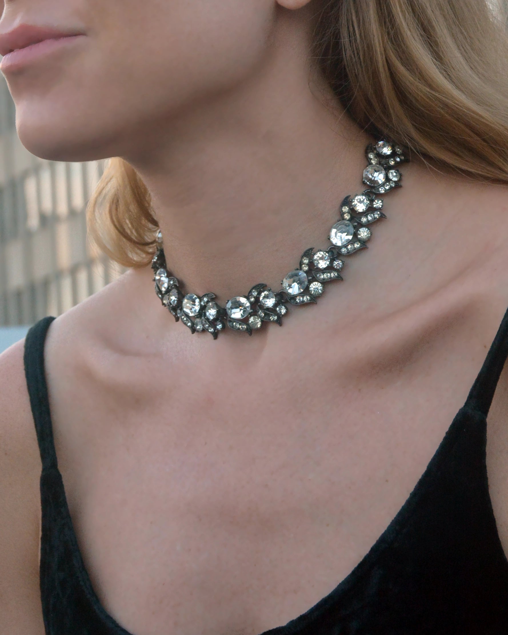 Vintage crystal choker necklace store