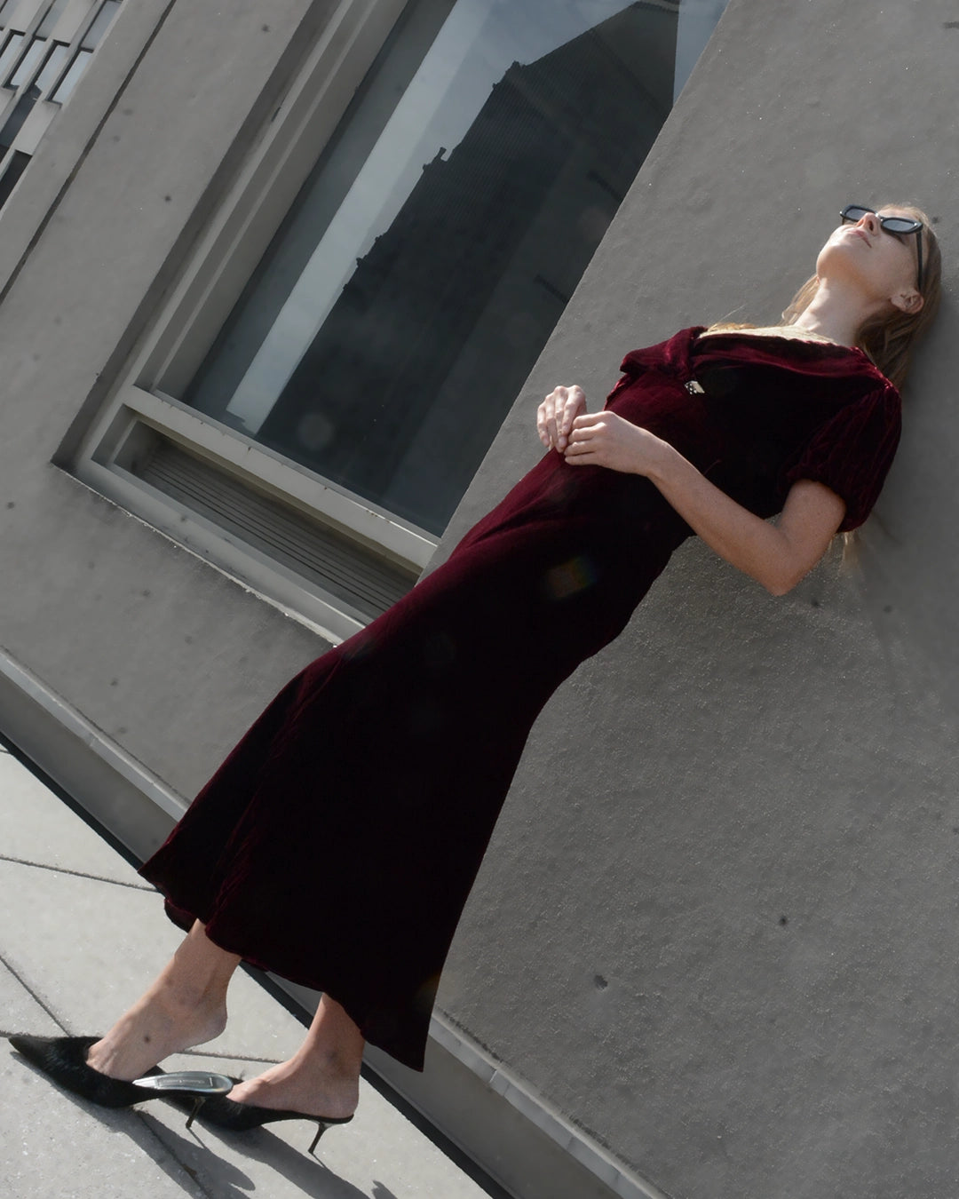Vintage 1930s Bias-Cut Velvet and Lace Dress with Bolero