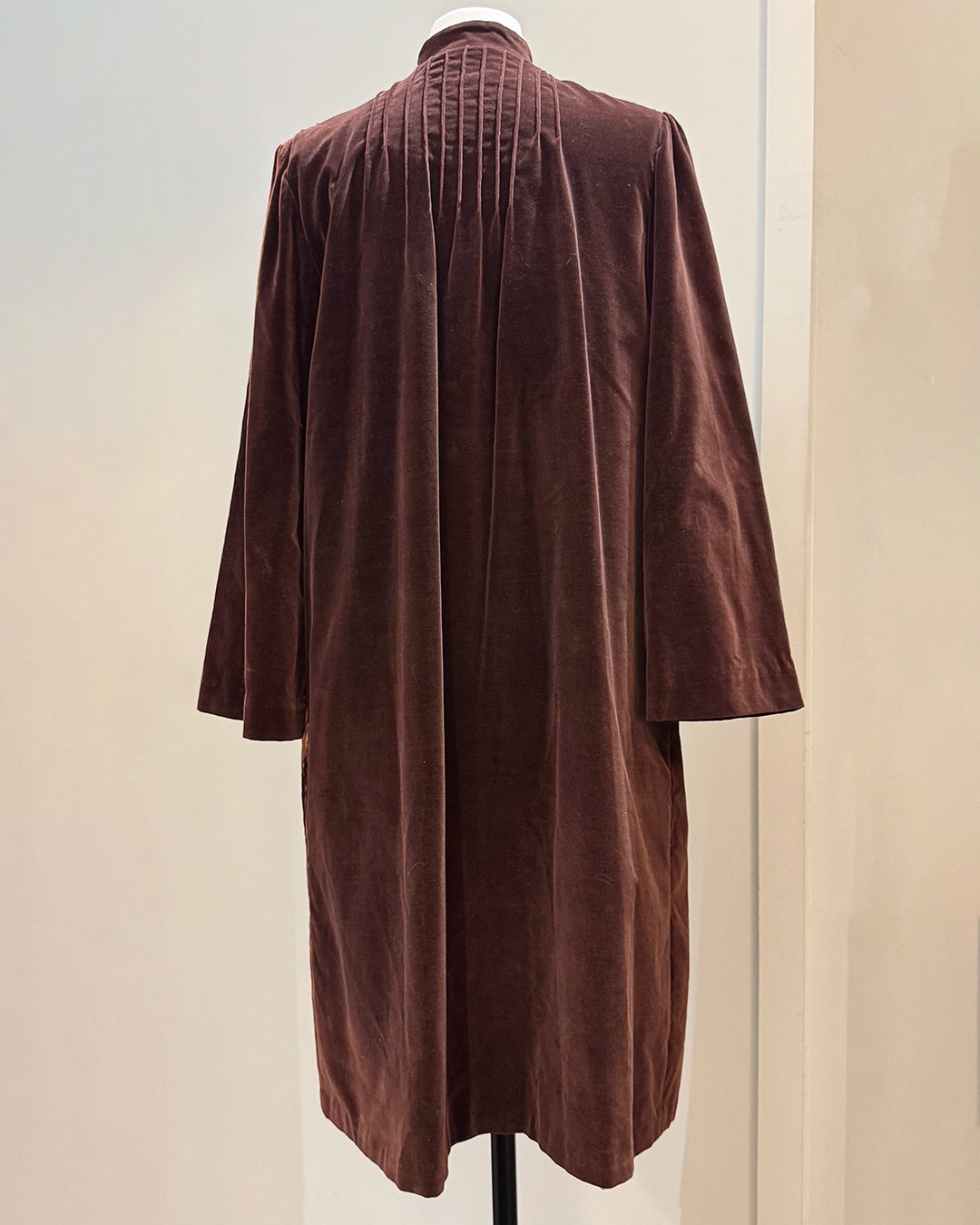 Vintage 1930s Velvet Opera Coat with Gold Art Deco Clasp